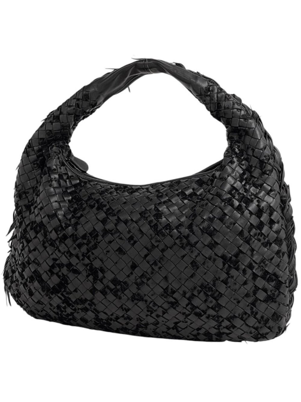 Bottega Veneta Shoulder Bag Intrecciato Leather Black